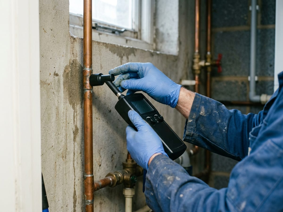 Plan de canalisation avec point de fuite localisé